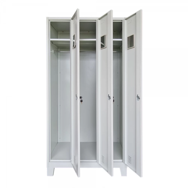 Vestiar metalic 3 usi cu picioare, 90x45x180cm